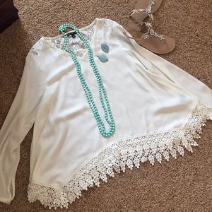 Cream lace top